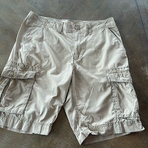 Sonoma Men’s L khaki shorts. Comfortable and in fair condition.